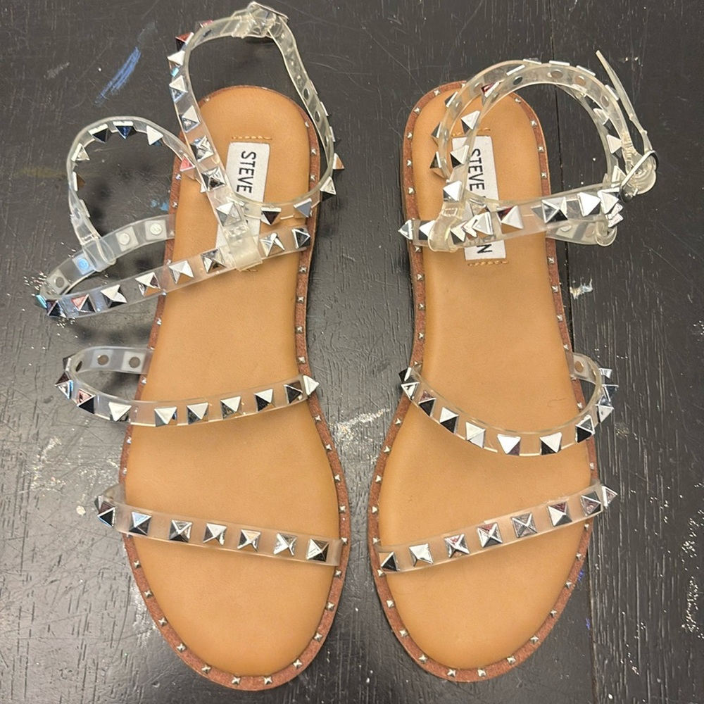 New without box Steve Madden Travel Sandal Clear Size 6